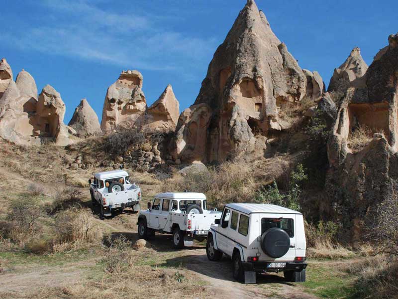 Cappadocia Jeep Safari going uphill